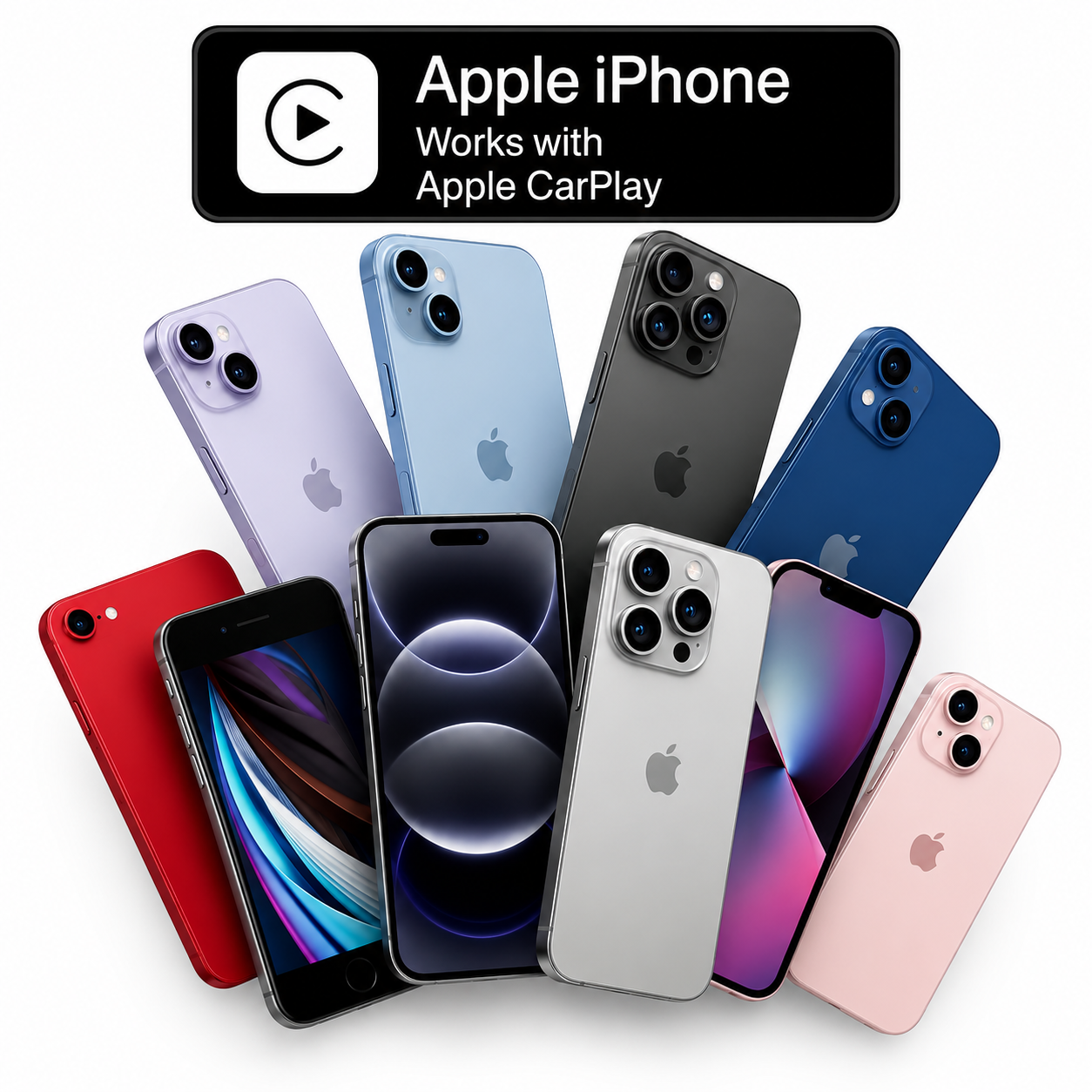 Apple iPhone — works with Apple CarPlay